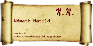 Németh Matild névjegykártya